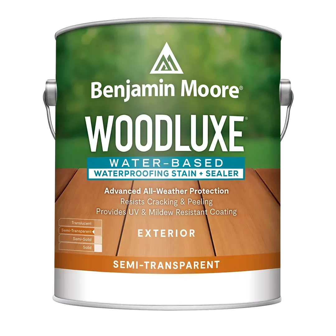 MERRELL PAINT & DECORATING INC The ultimate protection for outdoor beauty. An innovative line of water-based exterior stains, Woodluxe sets your staining projects up for success. Most wood grain pattern shows through. Easy to apply and recoat. Advanced all-weather protection. Available in 75 colorsboom